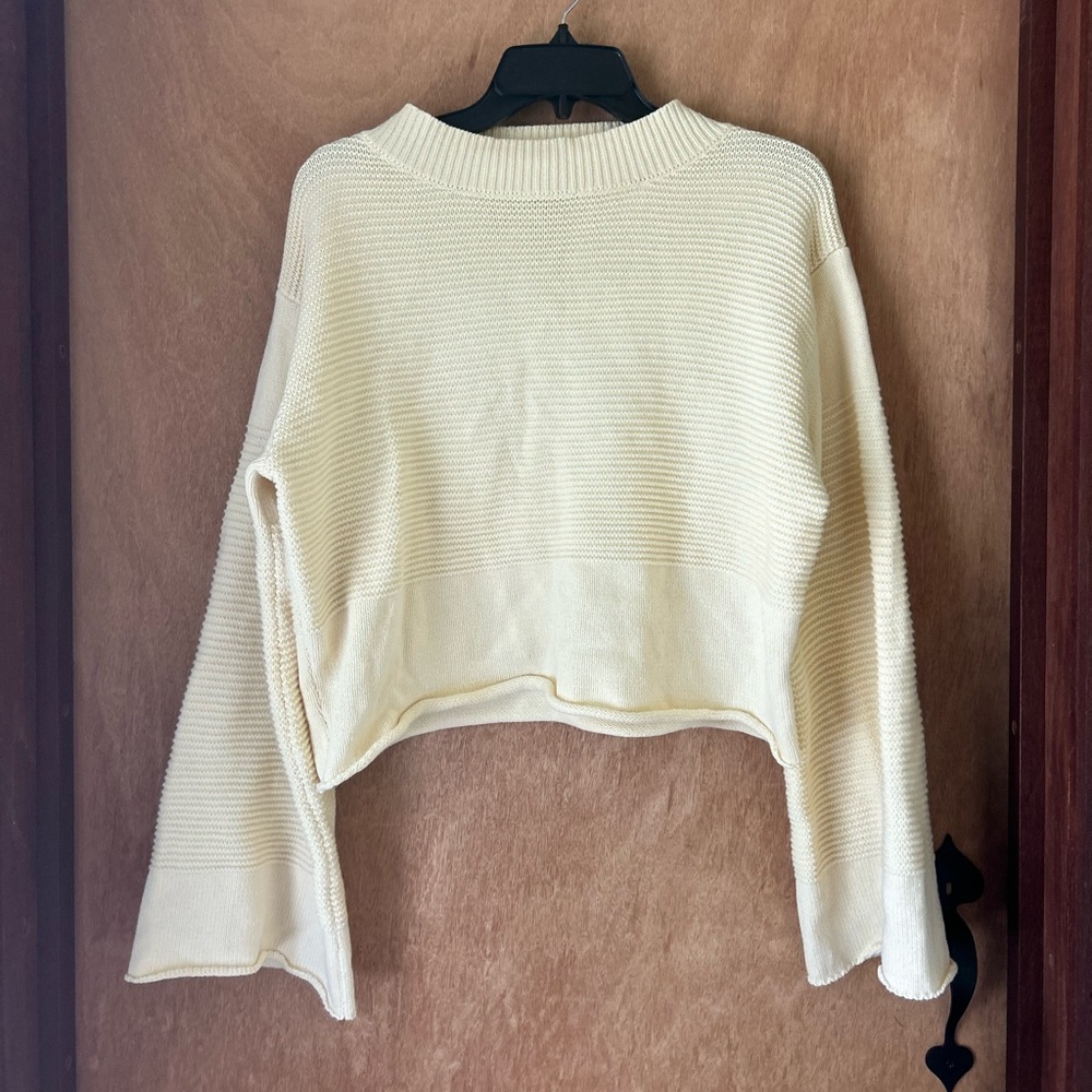 Princess Polly Cream Cropped Knit Sweater